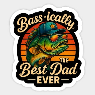 Bassically The Best Dad Ever Funny Fishing Father's Day Dad Fisherman Birthday Sticker